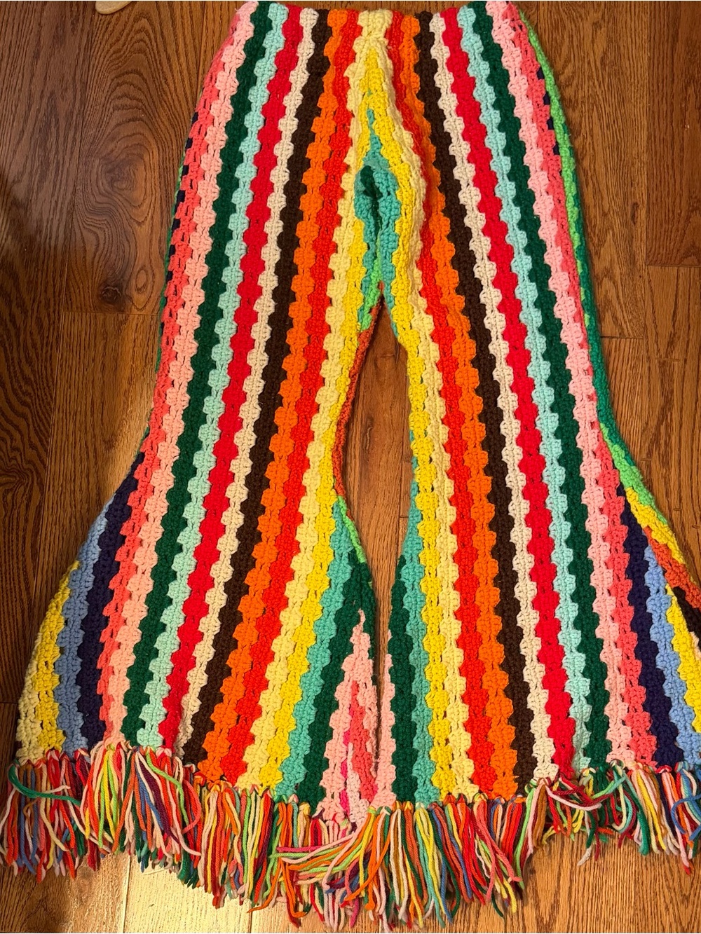 Handmade Multi-Color Crochet Pants